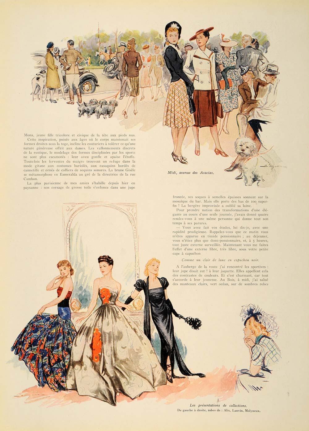 1939 French Fashion Dresses Rene Richard Simont Article