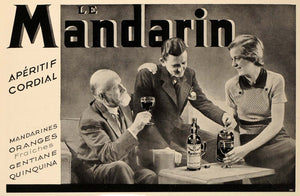 1936 French Ad Mandarin Aperitif Cordial Liqueur Drink - ORIGINAL ILL2