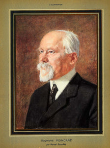 1934 Marcel Baschet Raymond Poincare Portrait Print - ORIGINAL ILL2