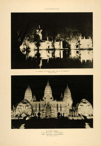 1931 Exposition Coloniale Lights Night Display Print - ORIGINAL HISTORIC ILL2