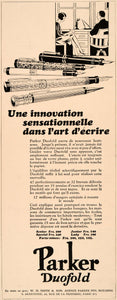 1929 Ad French Parker Duofold Pens Pencil Writing Write - ORIGINAL ILL3