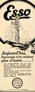 1929 Ad French Mobile Exxon Esso Oil Fuel Gladiator Gas - ORIGINAL ILL3