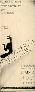 1928 Ad French Perm Hair Wave Curl Chez Eugene Salon - ORIGINAL ADVERTISING ILL3