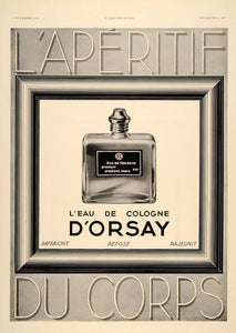 1935 Ad French Aperitif Corps Orsay Eau Cologne Perfume - ORIGINAL ILL3