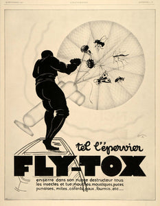 1929 Ad Fly Tox French Bug Insect Killer Spray Art Deco - ORIGINAL ILL3