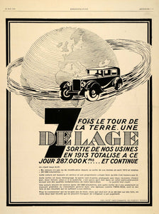 1929 Ad French Delage Luxury Car Racing Automobile Tour - ORIGINAL ILL3