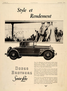 1928 Ad French Cars Dodge Brothers Automobiles Senior - ORIGINAL ILL3