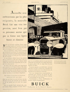 1929 Ad French Car Buick General Motors Automobile Deco - ORIGINAL ILL3