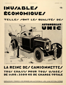 1930 Ad French Unic Automobiles Toys Mercier Fiat Cars - ORIGINAL ILL3