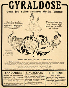 1920 Ad French Gyraldose Soap Feminine Hygiene Flower - ORIGINAL ILL3