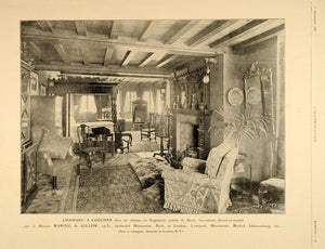 1906 French Ad Waring & Billow Bedroom Kent England - ORIGINAL ADVERTISING ILL4