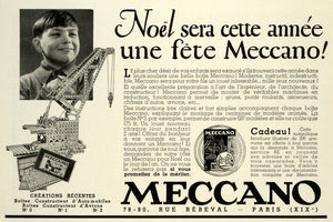 1932 Ad Meccano Children's Christmas Building Toys Paris France Gifts Crane ILL5