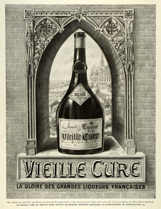 1931 Ad Vieille Cure Liqueur Alcohol Beverage Drink Chapel Architecture ILL5