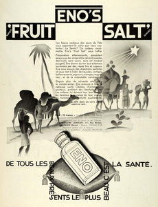 1931 Ad Lambert Laboratory Eno Health Fruit Salt Desert Camel Star France ILL5