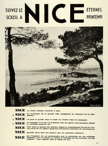 1931 Ad Nice France Travel Sun Summer Vacation Ocean Tourism Europe ILL5