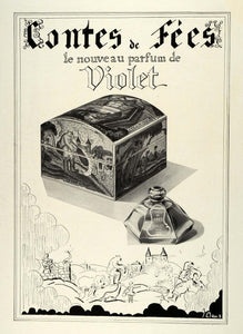 1933 Ad Contes De Fees Violet French Perfumes Scents Decorative Box Paris ILL5
