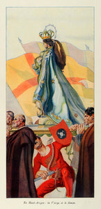 1932 Print Carlos S. De Tejada Religious Procession Statue Virgin Devil ILL5 - Period Paper
