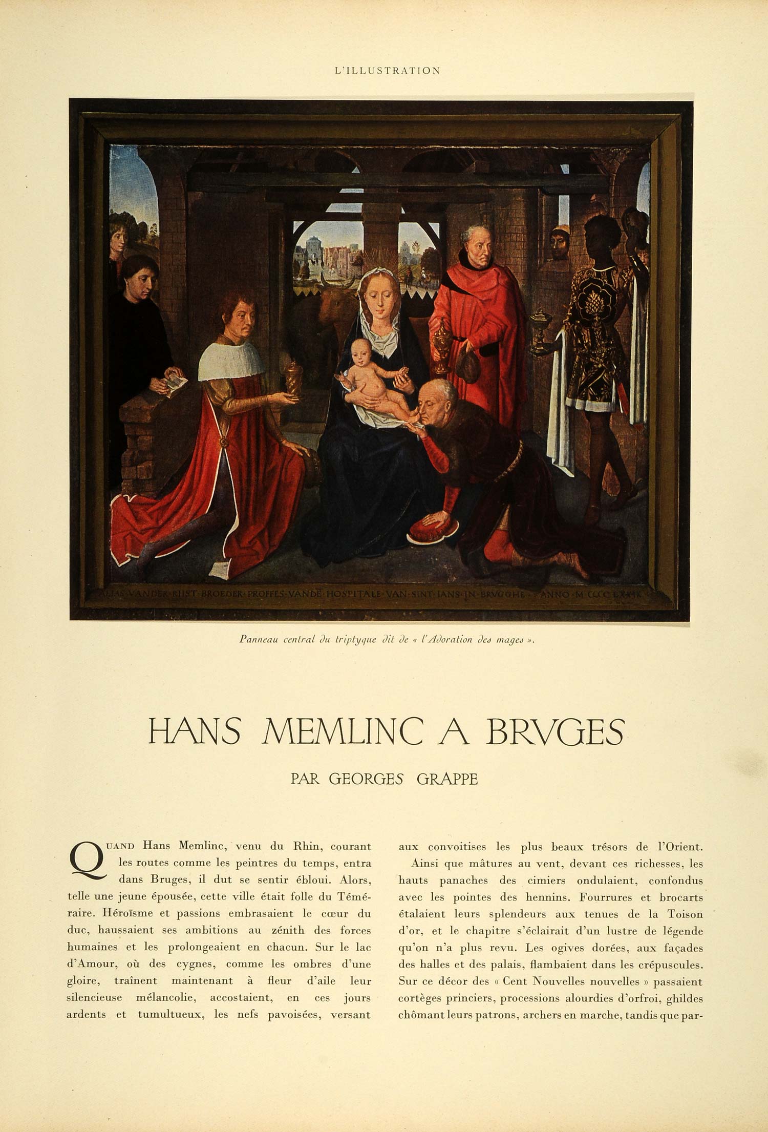 1936 Prints Hans Memling Memlinc Flemish Painter St. Ursula Madonna Child ILL5