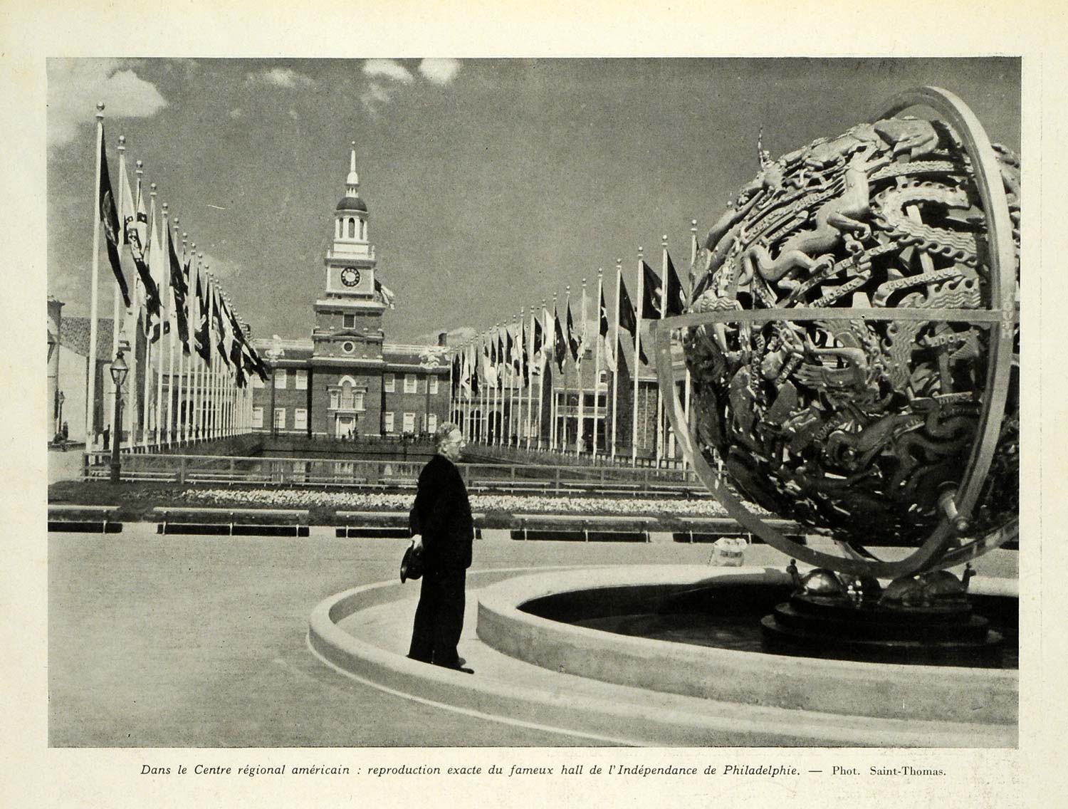 1939 Print New York World's Fair Celestial Sphere Independence Hall Paul ILL6