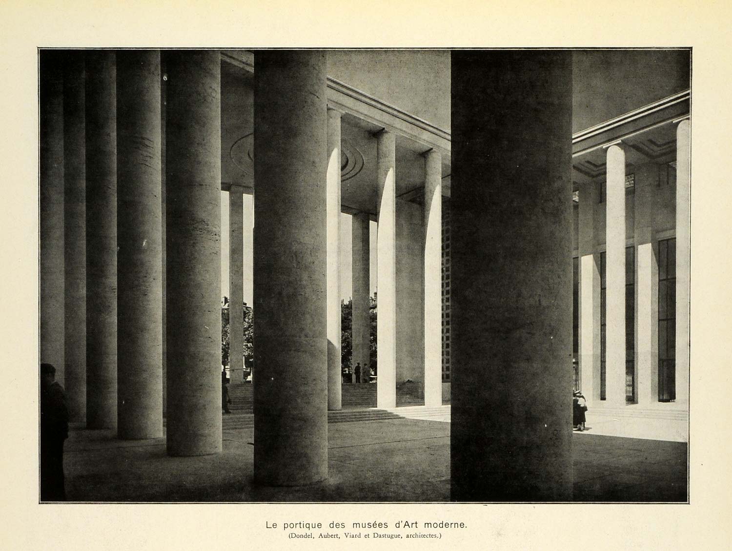 1937 Print Paris Exposition Musees d'Art Moderne Museum Colonnade ILL7