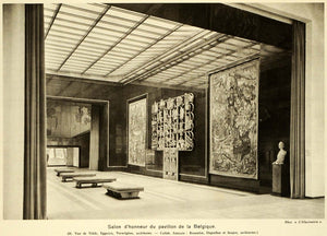 1937 Print Paris Exposition Belgium Pavilion Interior Room Belgian ILL7