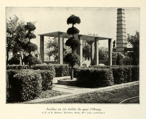 1937 Print Paris Exposition Yew Gardens Quai d'Orsay Jardin Architecture ILL7