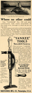 1915 Ad North Bros. Mfg. Yankee Tools Ratchet Drill - ORIGINAL ADVERTISING ILW1