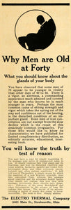 1921 Ad Why Men are Old at 40 Glands Electro Thermal - ORIGINAL ADVERTISING ILW1