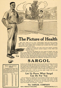 1915 Ad Sargol Company Health Tennis Ball Fashion Sport - ORIGINAL ILW1