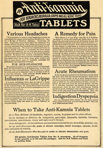 1917 Ad Anti-Kamnia Tablet Blockton Health Headache - ORIGINAL ADVERTISING ILW1
