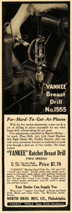 1917 Ad North Manufacturing Yankee Breast Ratchet Drill - ORIGINAL ILW1