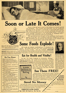 1918 Ad Some Foods Explode Corrective Eating Booklet - ORIGINAL ADVERTISING ILW1