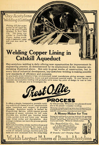 1918 Ad Oxy-Acetylene Wedling Copper Lining Aqueduct - ORIGINAL ADVERTISING ILW1