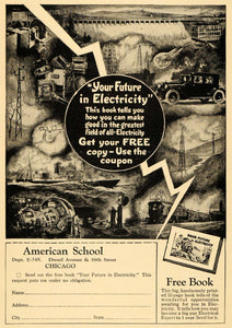 1923 Ad Electricity Future American School Chicago IL - ORIGINAL ILW1