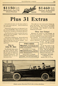 1917 Ad Mitchell Motors Model Six Junior Automobiles - ORIGINAL ADVERTISING ILW1