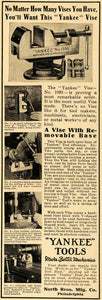 1916 Ad Yankee Vises Base Mechanics Groove Electricians - ORIGINAL ILW1