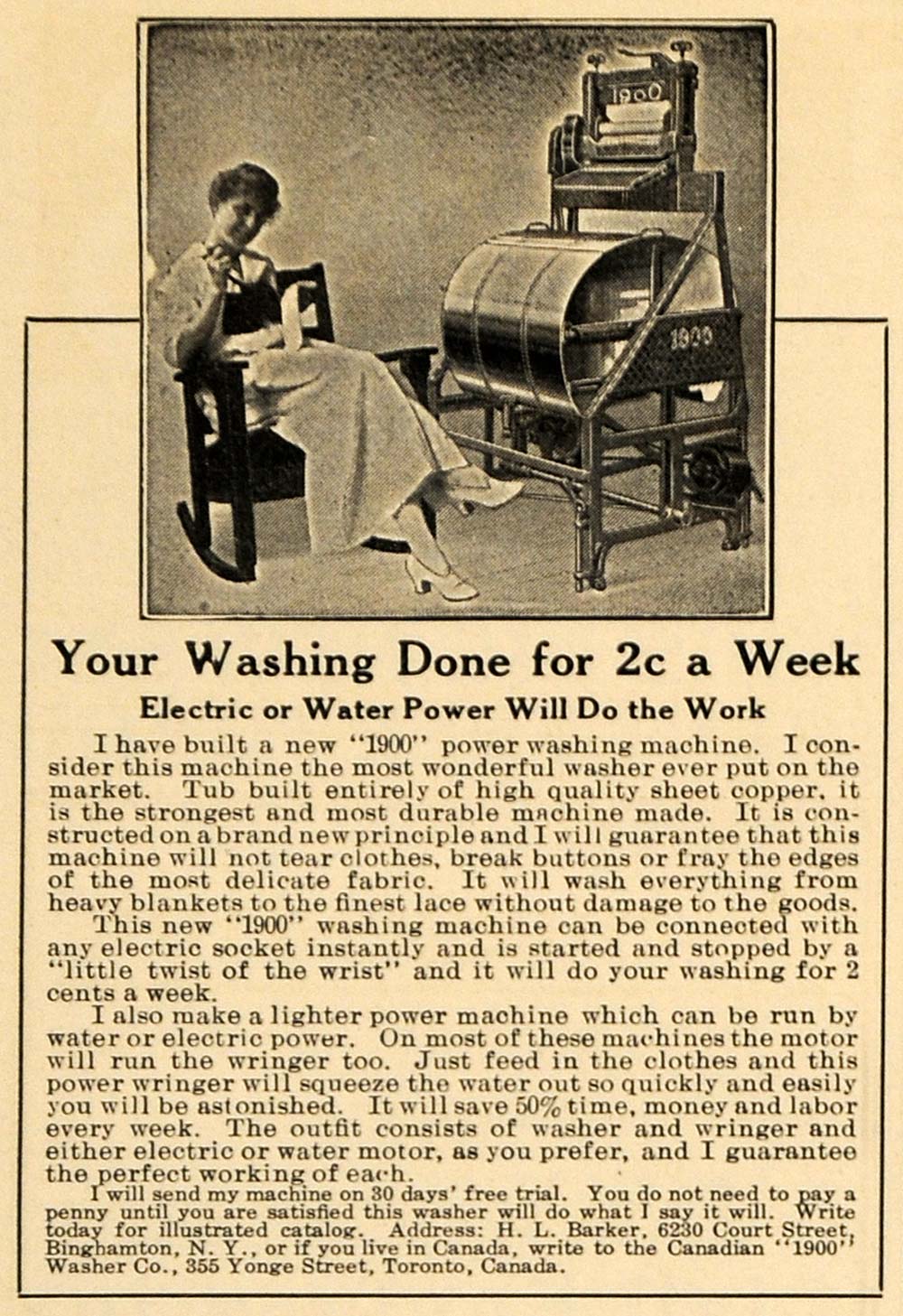 1916 Ad Washing Dry Machine Clothes Cleaning Household - ORIGINAL ILW1