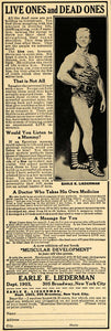 1922 Ad Earle E. Liederman Muscular Development Book NY - ORIGINAL ILW1