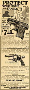 1922 Ad Edward's Swing Cylinder Hand Ejector Revolver - ORIGINAL ILW1