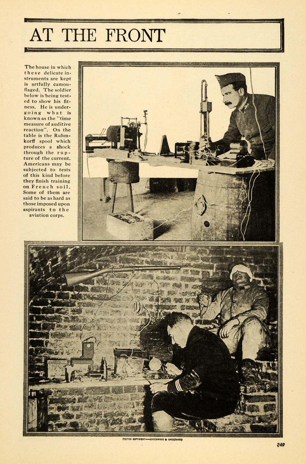 1918 Print Soldier Fitness Experiments Ruhmkroff WWI - ORIGINAL HISTORIC ILW2