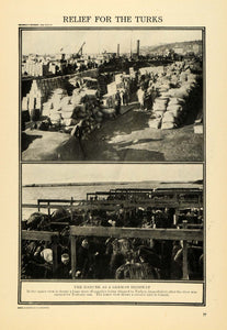 1916 Print Danube Highway Turkey Cavalry War Supplies - ORIGINAL HISTORIC ILW2