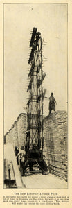 1916 Print Electric Lumber Piler Wood Electricity Heap ORIGINAL HISTORIC ILW2