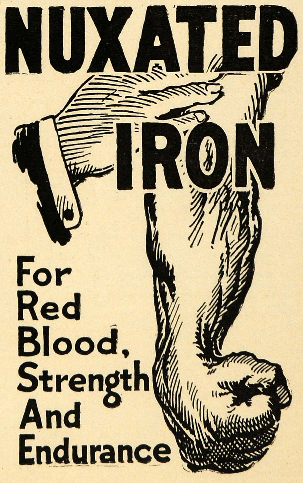 1920 Ad Nuxated Iron Blood Strength Endurance Health - ORIGINAL ADVERTISING ILW2