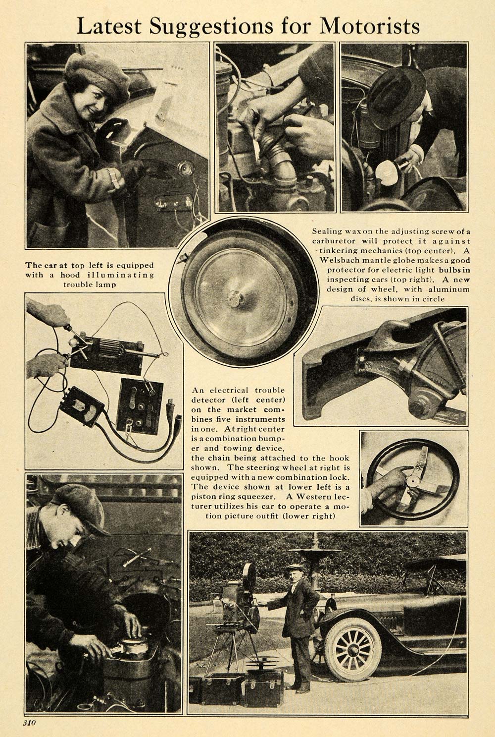 1920 Print Motorists Car Electrical Hood Lamp Seal Wax ORIGINAL HISTORIC ILW2