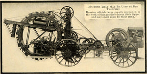 1915 Print Trench Digging Machine Russia World War I - ORIGINAL HISTORIC ILW2