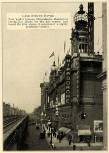 1915 Print New York Hippodrome Theater Movie Showings - ORIGINAL HISTORIC ILW2