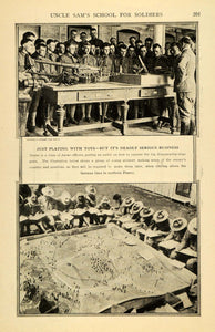 1917 Print American Soldier Training Guns Pilots Maps - ORIGINAL HISTORIC ILW2