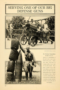 1917 Print American Army Large Defense Gun Shells WWI - ORIGINAL HISTORIC ILW2
