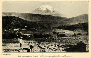 1922 Print Mexico Mountain Valley Landscape Oil Mineral ORIGINAL HISTORIC ILW2