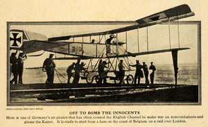 1917 Print Gearman Air Pirates Airplane Belgium Coast - ORIGINAL HISTORIC ILW2
